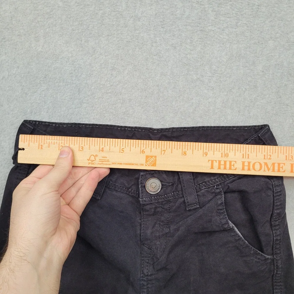 True Religion Cargo Runner Boys Size 8 Black Cotton Jogger Pants 716WB09‎